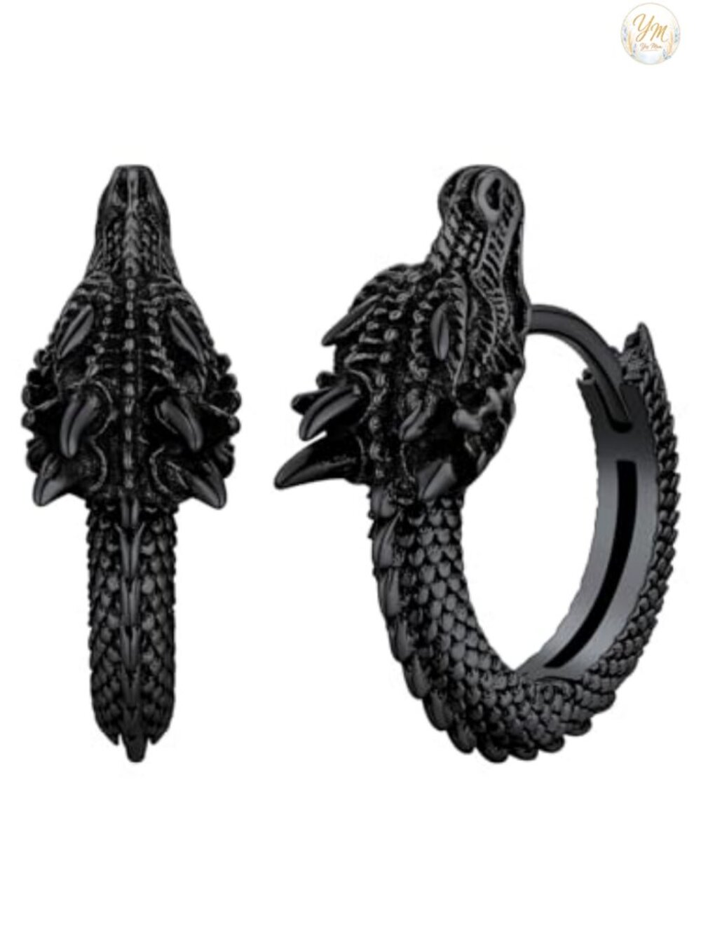 Sterling Silver Dragon Hoop Earrings Hypoallergenic Lightweight